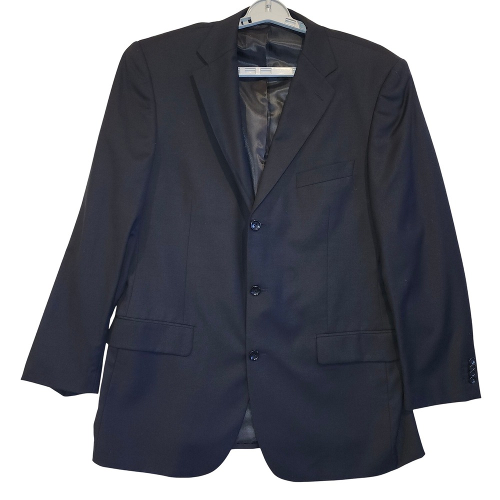 FR Tripler & Co Lana Lux Wool Cashmere Navy Blue Blazer Sport Coat 44L‎ Italy